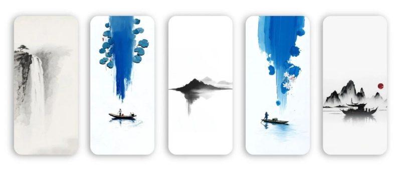 中式简约水墨风格 手机壁纸-淘零网