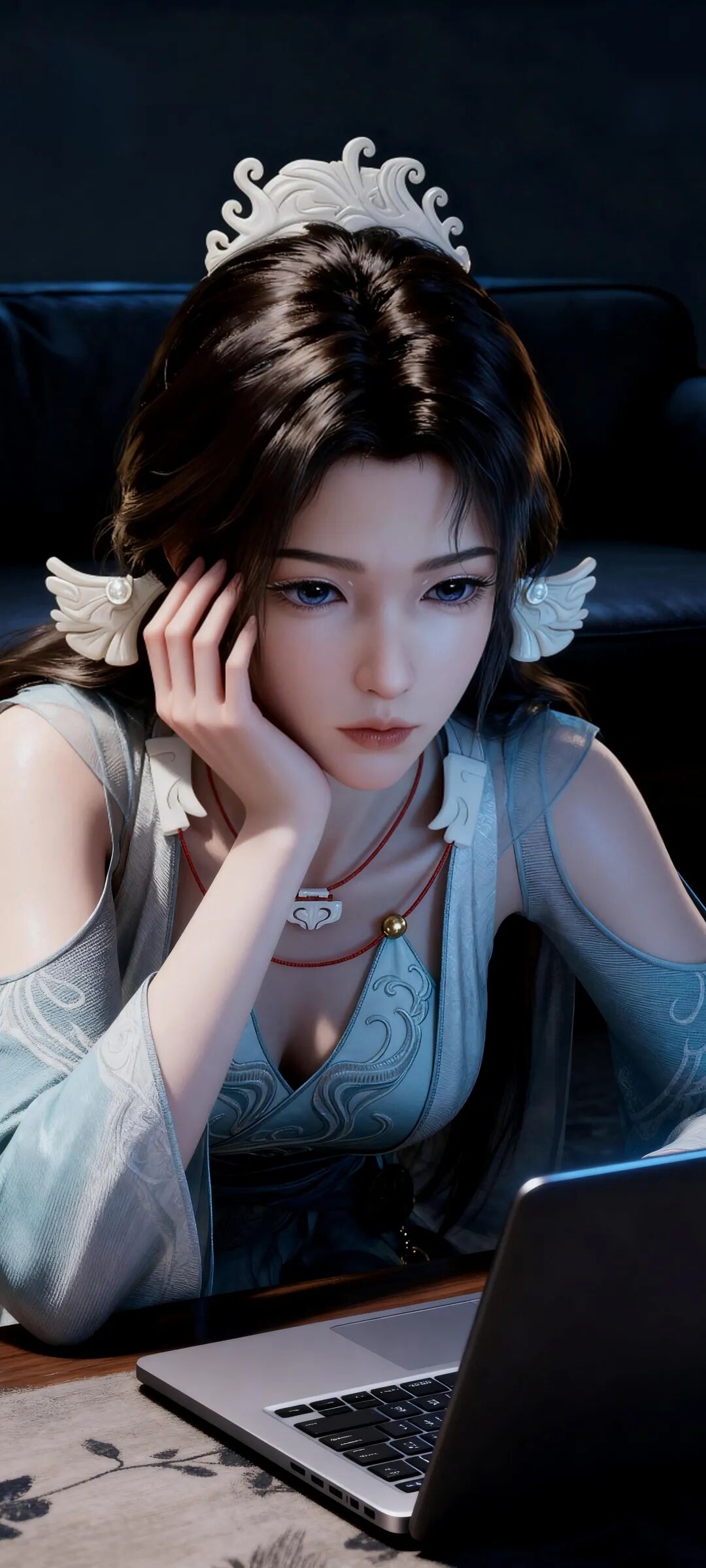 图片[5]-花朵 云曦 嫦娥 厚涂 山 王影璐壁纸-淘零网